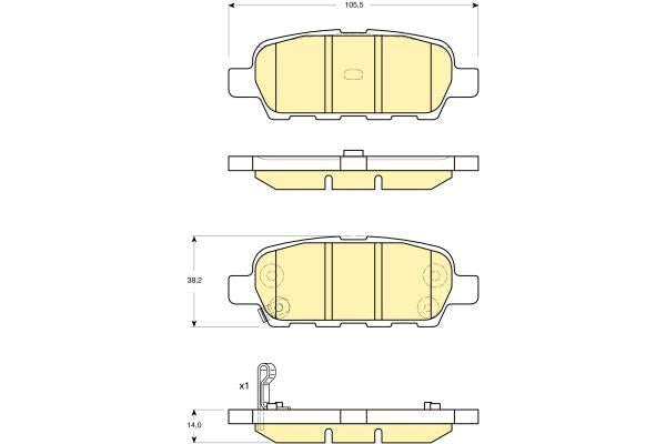 MGA 55416 Brake Pad Brake Rear Nissan Qashqai-X-Trail-Juke / Infiniti Ex35-G37-Fx35 / Renault Koleos 2.0 dCi 00- — Brake Pads