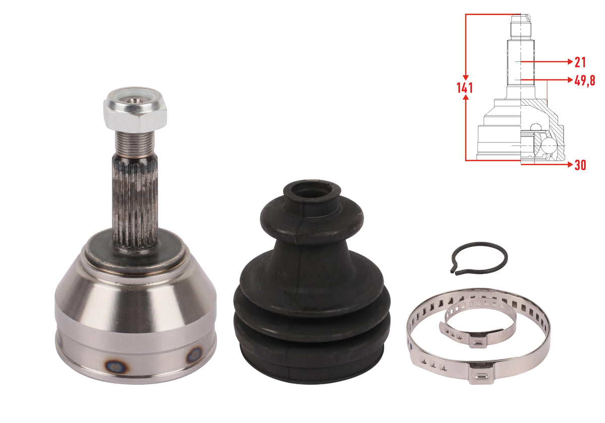 Veka RN-1003 CV Joint Left-Right Front Outer Length 141mm Renault Clio II (Bb0 / 1 / 2 — Axles, CV Joints & Boots