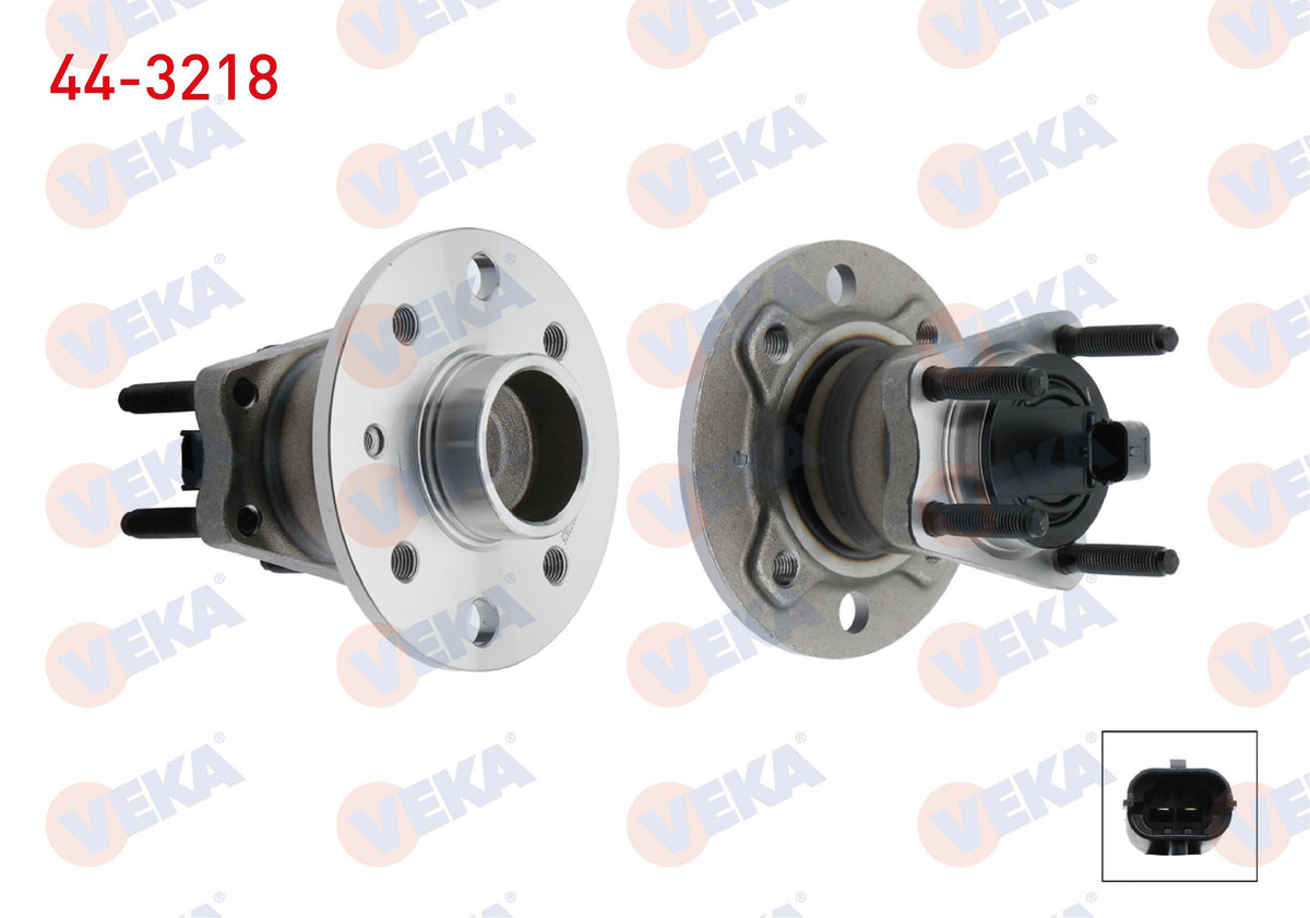 Veka 44-3218 Wheel Hub Left-Right Rear with Bearing Opel Astra H 1.3 CDTi 4 Lug ABS with Sensor 2004-2010