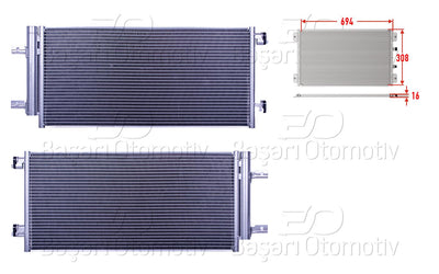 Wisco 2143119-00 A/C Condenser 694X308x16 Opel Astra K 1.0 1.4 Turbo 1.6 CDTi 1.6 Turbo 15 > — Condensers & Evaporators