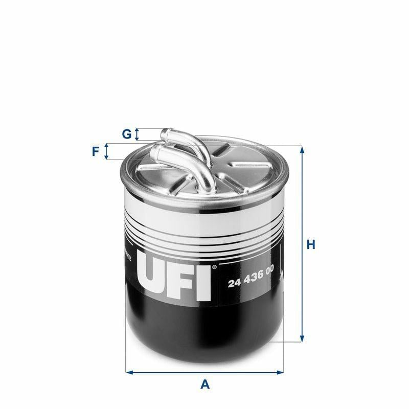 UFI Fuel Filter 24.436.00 for Mercedes, Technical specifications of UFI 24.436.00 Fuel Filter UFI Fuel Filter 24.436.00 - Compatible with Mercedes Om642-646 | Dimensions 4.68 in H x 3.39 in D UFI 24.436.00 Fuel Filter - Precision Fit for Mercedes ufi-fuel-filter, mercedes-replacement-part, automotive-filters, fuel-filter, mechanics-tools, car-maintenance, engine-parts, car-owners, efi-parts, ai-generated