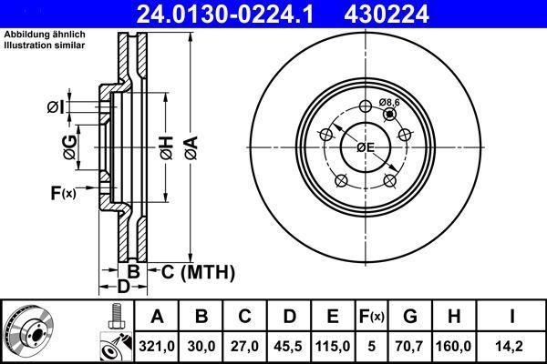 ATE 24.0130-0224.1 Brake Disc — Brake Rotors & Drums