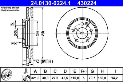 ATE 24.0130-0224.1 Brake Disc — Brake Rotors & Drums