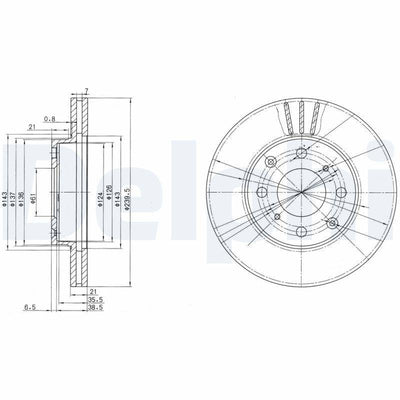 Delphi BG2673 Front Brake Disc - 240mm Diameter — Brake Rotors & Drums