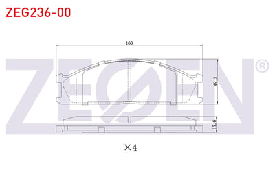 Zegen ZEG236-00 Brake Pad Front 17mm Nissan Pick Up Np300 Skystar 2.5 dCi 2008-/ Terrano I (Wd21) 2.7 TD 1986-19 — Brake Pads