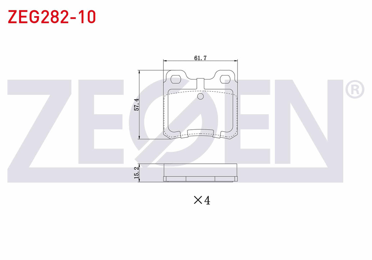 Zegen ZEG282-10 Brake Pad Rear Opel Vectra A 2.0 T 1988-1995 / Vectra A 2.0 1988-1995 / Astra F 1.8 1991-1998 / — Brake Pads