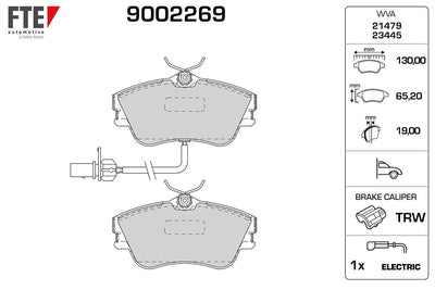 Fte 9002269 Brake Pad (with Connector) Transporter IV 90 > 03 — Brake Pads