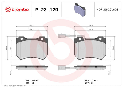 Brembo P23129 Front Brake Pad Alfa Romeo 159 1.8/1.9/2.2 JTS 1.9/2.0 JTDM 05-06 — Brake Pads