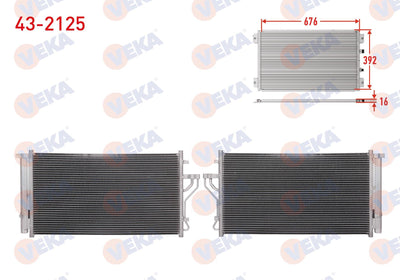 Veka 43-2125 A/C Condenser Hyundai Ix35 (Lm) 1.6 GDI 2010 — Condensers & Evaporators
