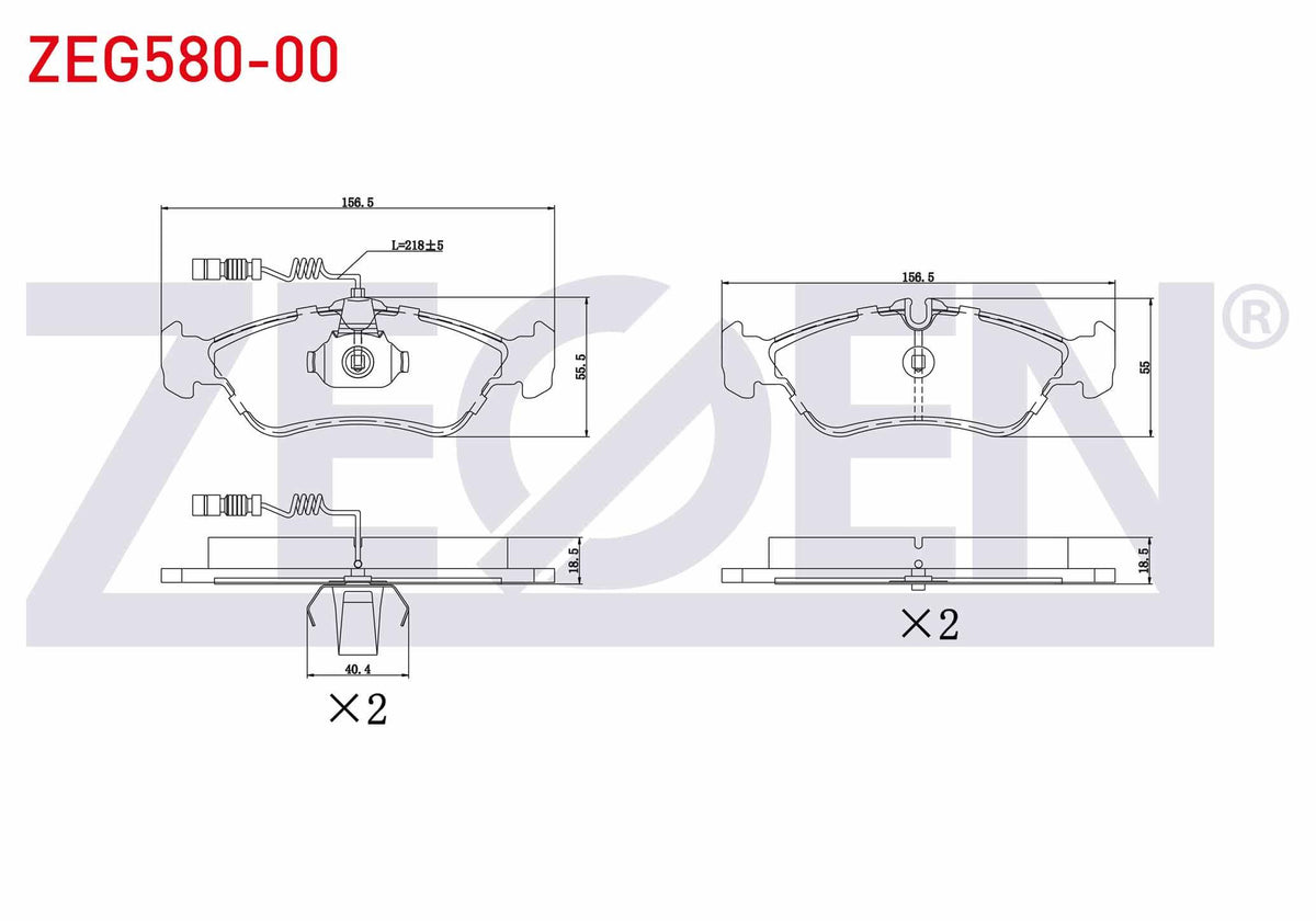 Zegen ZEG580-00 Brake Pad Rear with Connector Sprinter 3T (903) 313 CDI 1995-2006 / (903) 310 D 1995-2006 / (903 — Brake Pads