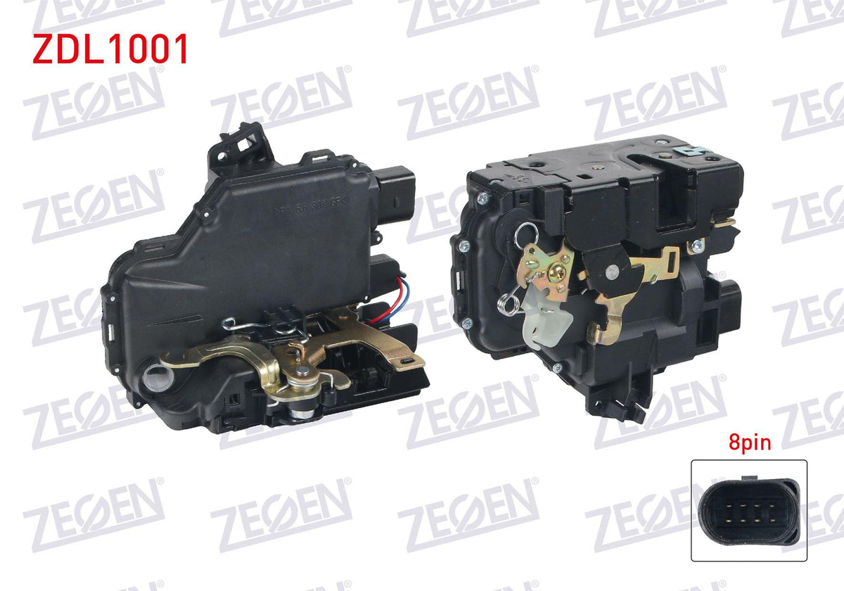Zegen ZDL1001 Door Lock Right Front 8 Pin Volkswagen Golf IV-Passat-Bora 1997-2005 / Seat Leon 199 — Handles, Locks & Latches