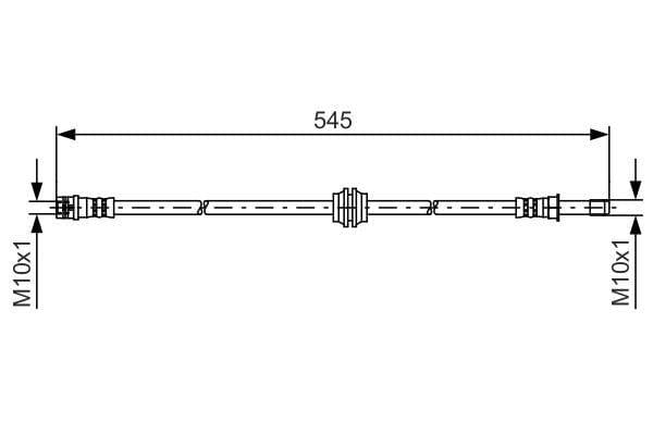 BOSCH Brake Hose 1987481454 - 495mm for 01-Vito — Brake Hydraulics