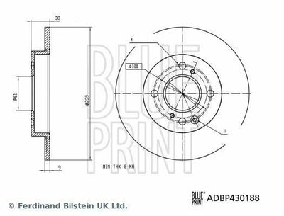 BLUEPRINT Brake Disc - High-Performance Rear Brake Disc for Honda Jazz 1.5 Ehev 2020 — Blue Print, Brake Rotors & Drums