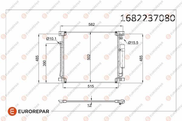 Eurorepar 1682237080 A/C Condenser Fiat Fullback/Mitsubishi Pajero Sport III/L200 — Condensers & Evaporators