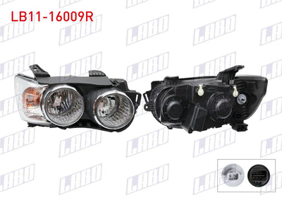 LABO LB11-16009R Headlight Right Chrome with Ring Chevrolet Aveo (T300) 2011 — Headlights