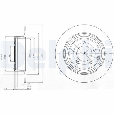 Delphi BG4169 Brake Disc (Twin Pack), Deliksiz — Brake Rotors & Drums