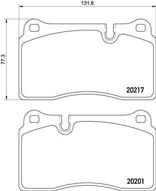 Brembo P02002 Brake Pad Front Low-Met Aston Martin — Brake Pads