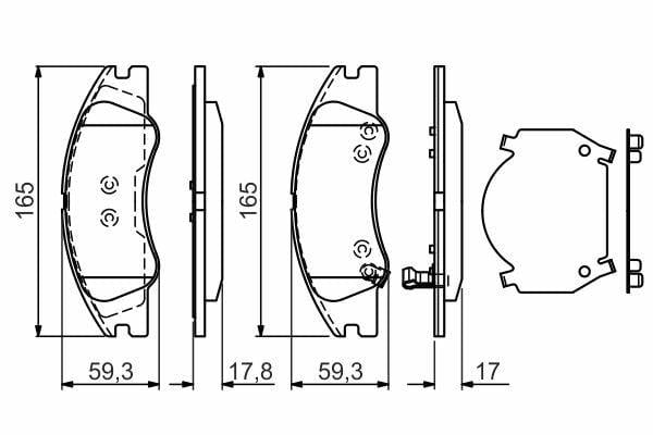 BOSCH 0986494577 - Brake Pads for Kia Cerato I & II