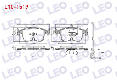 LEO L10-1519 Brake Pad Front Volkswagen Golf VIII-Caddy V 2020-/ Audi A3 2020-/ Cupra Formentor — Brake Pads
