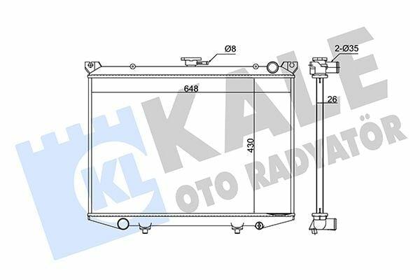KALE Radiator 362800 - Compatible with 86-98 Pickup (D21) & Terrano 2.5-2.7D — Radiators & Fans