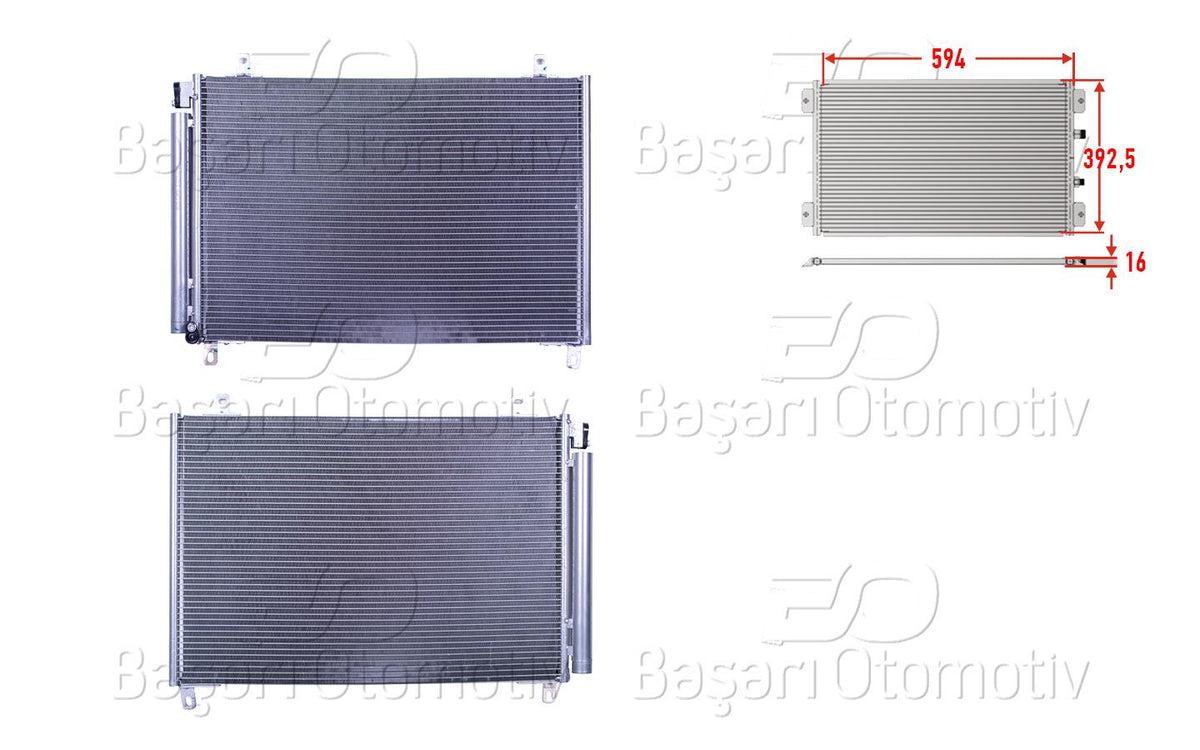 Wisco 3143497-00 A/C Condenser 594X392,5X16 Suzuki Swift V 1.0 Shvs 2017 > Suzuki Swift V 1.2 Hybr — Condensers & Evaporators