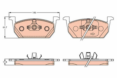 TRW GDB2266 Brake Pad Set - Front Disc Brake for 18 Polo Ibiza — Brake Pads