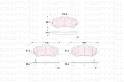 Kraftvoll 07010351 Front Brake Pad Jeep Grand Cherokee 2.8 Wrangler III — Brake Pads