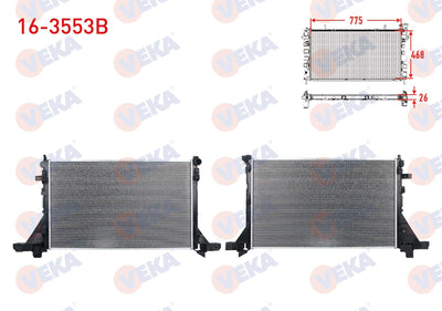 Veka 16-3553B Water Radiator Brazing Renault Master III (Fv) 2.3 dCi A-T / M-T Ac + Pair Wheel 2010-/ Opel — Radiators & Fans