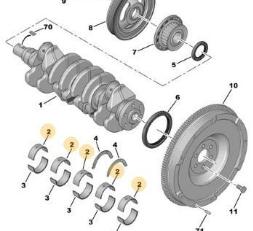 MOPAR (PSA) 0113.EF Main Bearing — Cylinder Head & Block