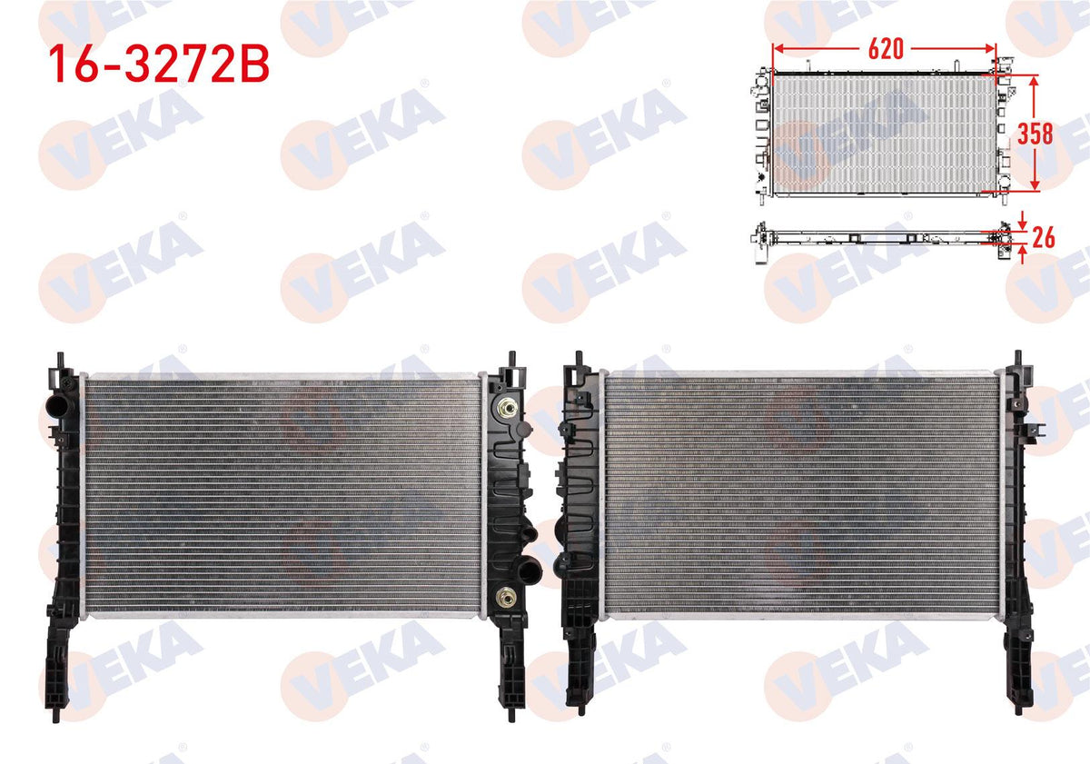 Veka 16-3272B Su Radiator Brazing Opel Mokka 1.4 A-T Ac + /-2012 — Radiators & Fans