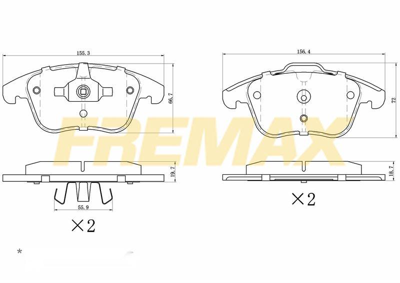 Fremax FBP-1496 Front Brake Pad (Corbon Formula) Volvo S60ii-S80ii-V60-V70-Xc70 Mondeo /Land Rover 2010-2019 /S6 — Brake Pads