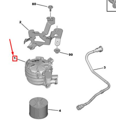 Citroën 9816183080 C5 AirCross 1.5 Diesel Filter Kutusu Complete Genuine 2008/208/3008/308/5008/C4 X DV5R — Fuel Delivery