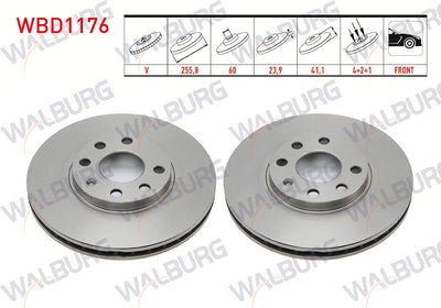 WALBURG WBD1176 Brake Disc Front Air 4 Bjn 255, 8X23 and 2 more models — Brake Rotors & Drums