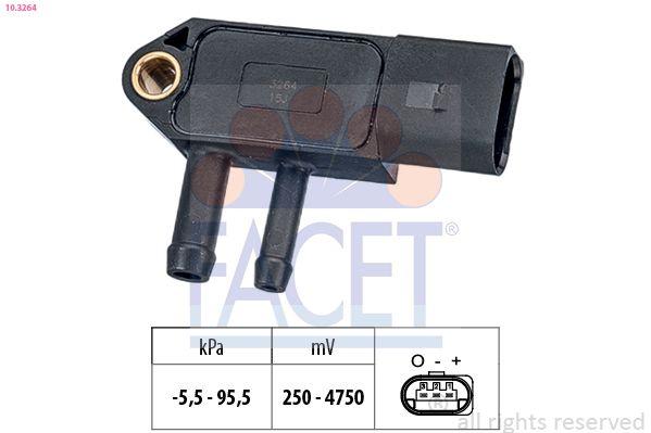 Facet 10.3264 Fark Pressure Sensor Caddy III-Golf V-Golf VI-Plus-Jetta III-Passat 1.9-2.0 TDI-Cr — Vehicle Sensors & Switches
