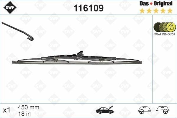 VALEO 116109 - 450mm Wiper Blade for Opel Corsa, Astra, Volkswagen Polo & Caddy — Wipers