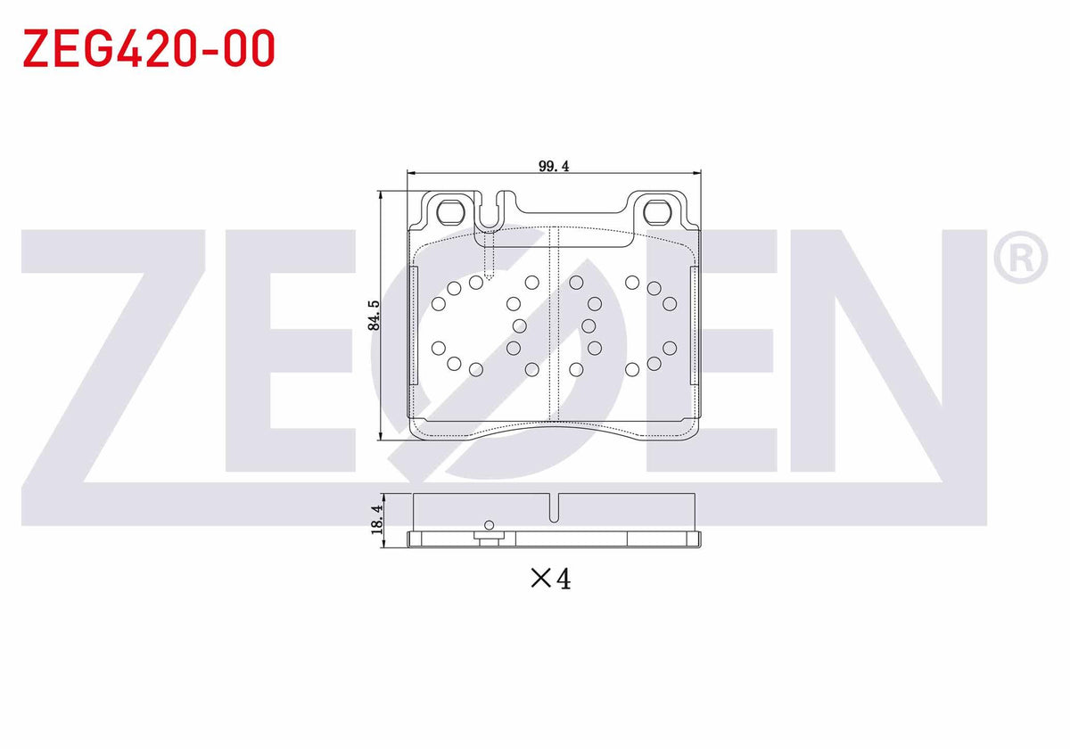 Zegen ZEG420-00 Brake Pad Front Mercedes S Series (W140) S 320 1991-1998 / S Series (W140) S 300 1991-1998 — Brake Pads