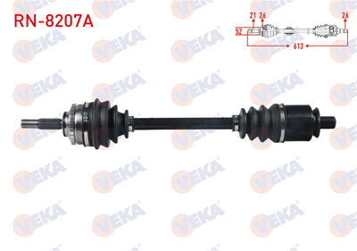 Veka RN-8207A Complete Axle Left Front Renault Clio II (Bb0 / 1 / 2 — Axles, CV Joints & Boots