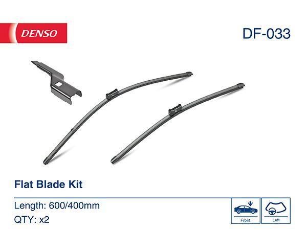 Denso DF-033 Wiper Set 600-400mm-24-16 Fiat:Doblo Renault:Twingo Citroen:C3 Picasso 09-Ford:Kuga 08 — Wipers