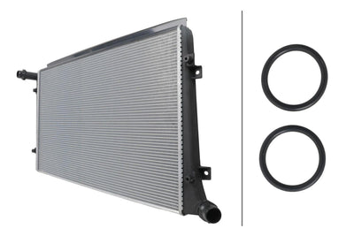 Hella 8MK366301-071 Motor Water Radiator Automatic 1.9 TDI Caddy III 04 > 10 Golf V Jetta III 05 > 10 Pass — Radiators & Fans