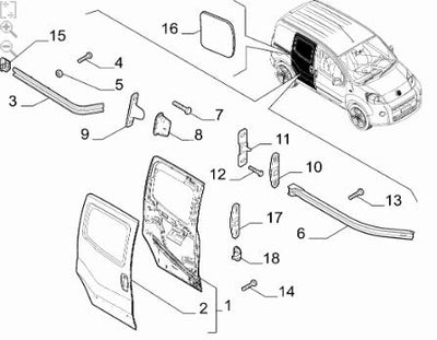 OPAR 52180671 Sliding Left Door Fiorino 16
