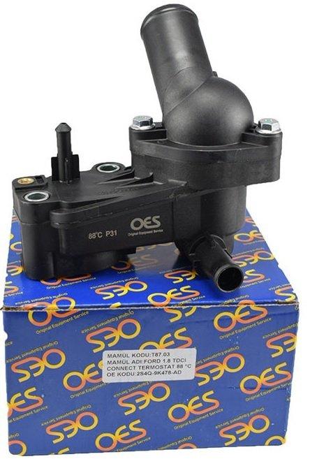 OES T8703 Ford Connect/Focus 1.8 TDCi Thermostat Complete 02-13 — Water Pump & Thermostat