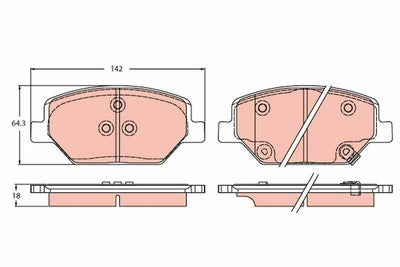 TRW Brake Pad Front 17 for Opel Insignia B 2017 and On — Brake Pads