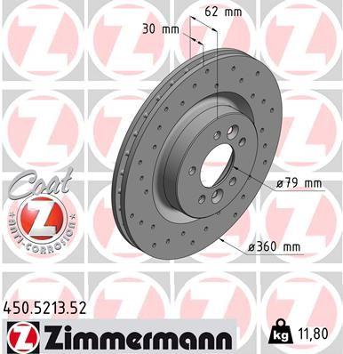 Zimmermann 450.5213.52 Brake Disc Sport — Brake Rotors & Drums