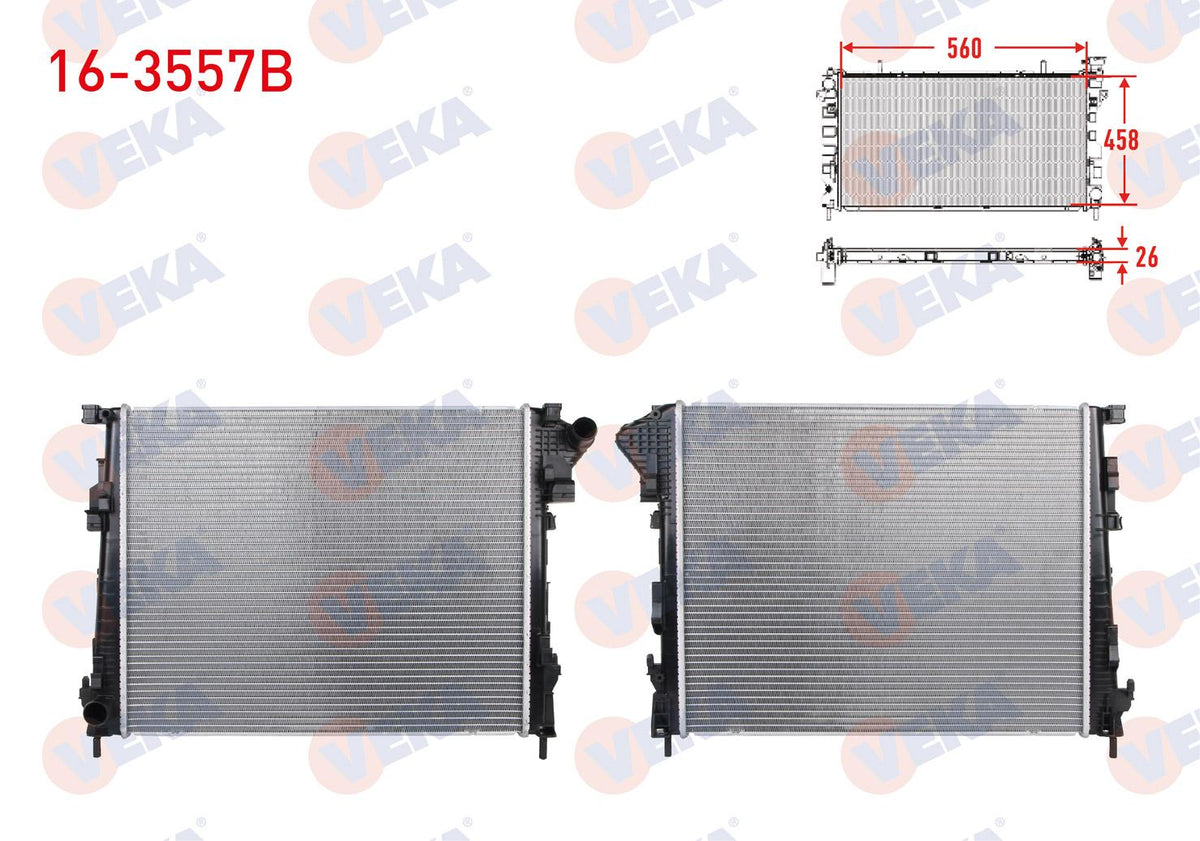 Veka 16-3557B Su Radiator Brazing Renault Traffic II (Fl) 2.0 dCi M-T Ac + /-2006-2014 — Radiators & Fans