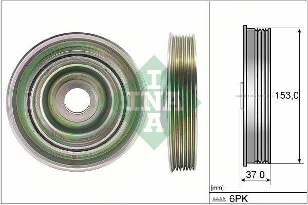 INA 544009710 Crank Pulley - 6Pk for Peugeot 307, 308 and 2 more models — Pistons & Rotating