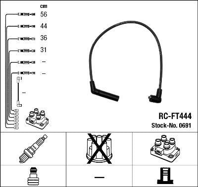 NGK 0691 Spark Plug Cable Set 95-06 Accent.I-II-Getz 1.3 04-11 Picanto 1.0 — Coils & Plugs