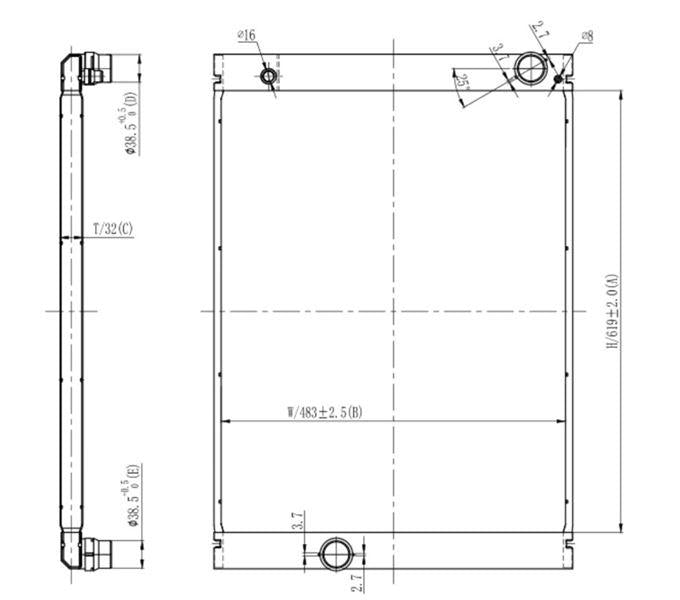 MGA 80917 Water Radiator Brazing (BMW: E60-E65-E66 / 520I / 530I / 535I / 545I / 630I xDrive / (03-10) (At — Radiators & Fans
