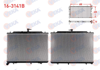 Veka 16-3141B Water Radiator Brazing Nissan X-Trail (T31) 2.0 dCi M-T / A-T Ac + /-2007-2013 — Radiators & Fans