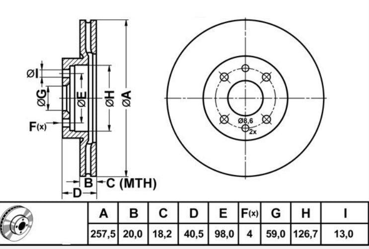 MGA Front Brake Disc Set for Fiat Linea Vehicles — Brake Rotors & Drums