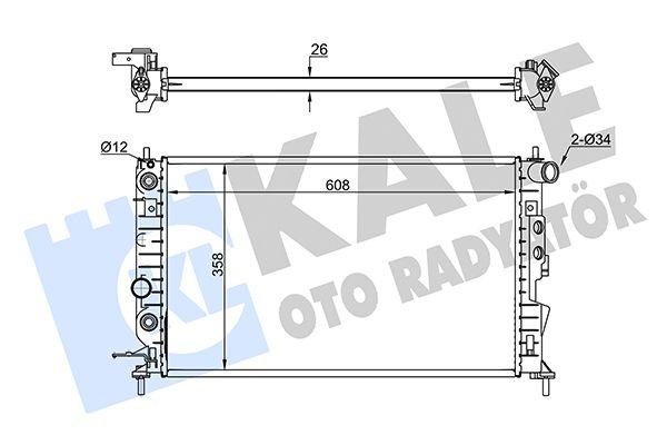 Kale 374200 Radiator Opel Vectra B 95-02 1.6 1.8 2.0 2.2 16V AT AC OS